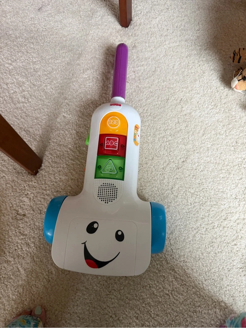 Fisher-Price Laugh & Learn Push Walker with Purple Handle and Blue Wheels